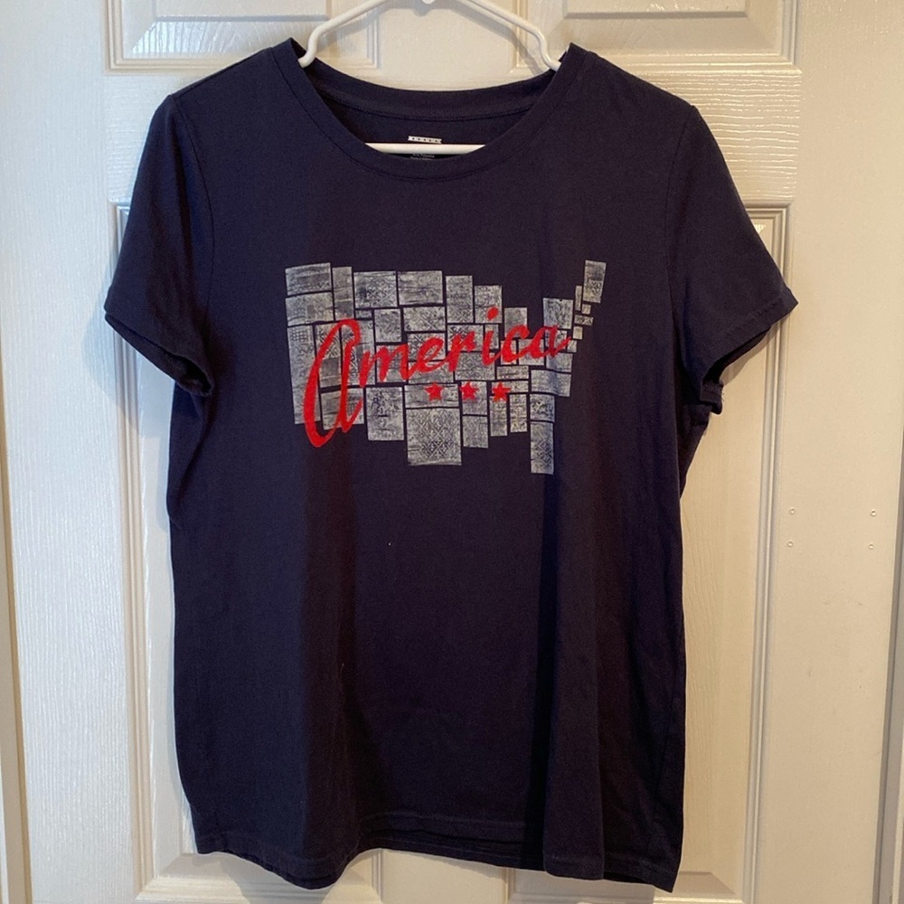 America t shirt . Women’s size Large blue worn once